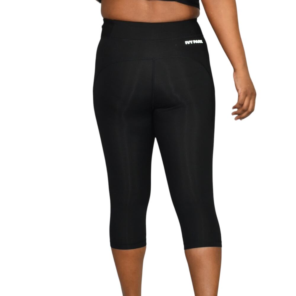 Ivy Park Leggings Black Beyonce High Waist Sculpted Capri Activewear Logo Small - Picture 3 of 13